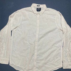 Hollister 2XL Slim fit linen white shirt